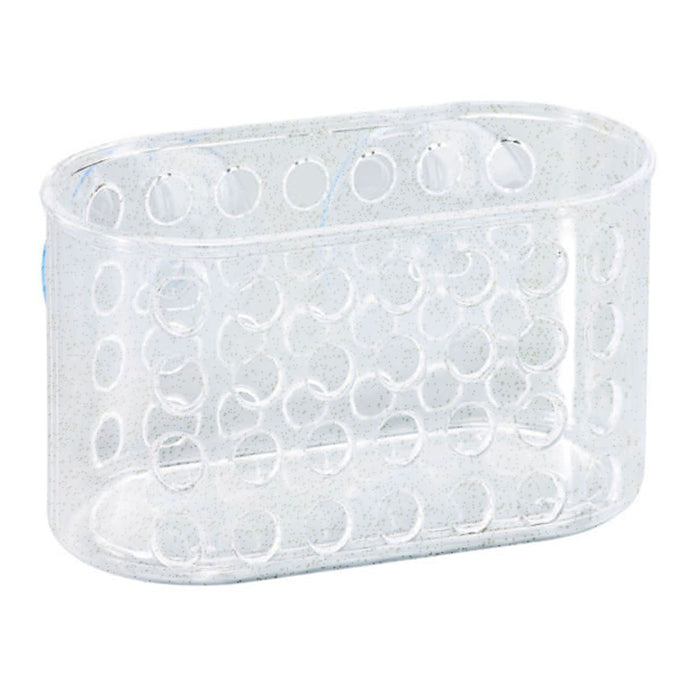 2 Soap Dish Basket Suction Glitter Wall Holder Bathroom Sponge Tray Shower Caddy