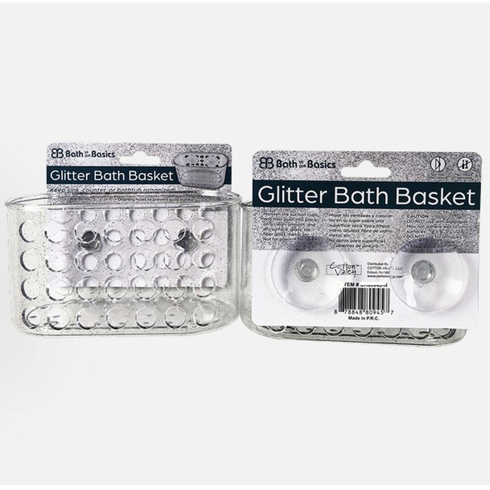 1 Glitter Soap Basket Dish Suction Wall Holder Bathroom Shower Cup Sponge Tray