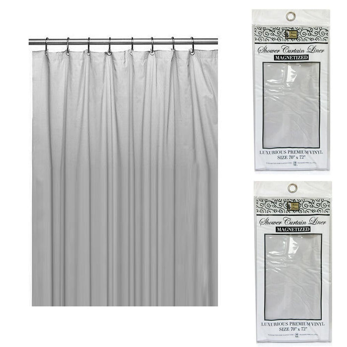 2x Heavy Duty Mildew Free Vinyl Waterproof Shower Curtain Liner With Magnets New