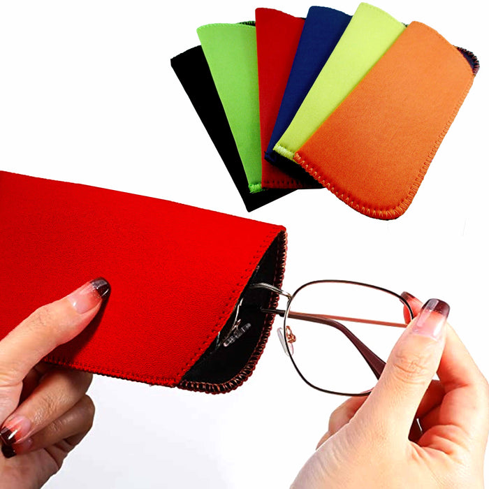 2 Pc Neoprene Sunglasses Sunglass Carrying Pouch Eyewear Case Bag Storage Sleeve