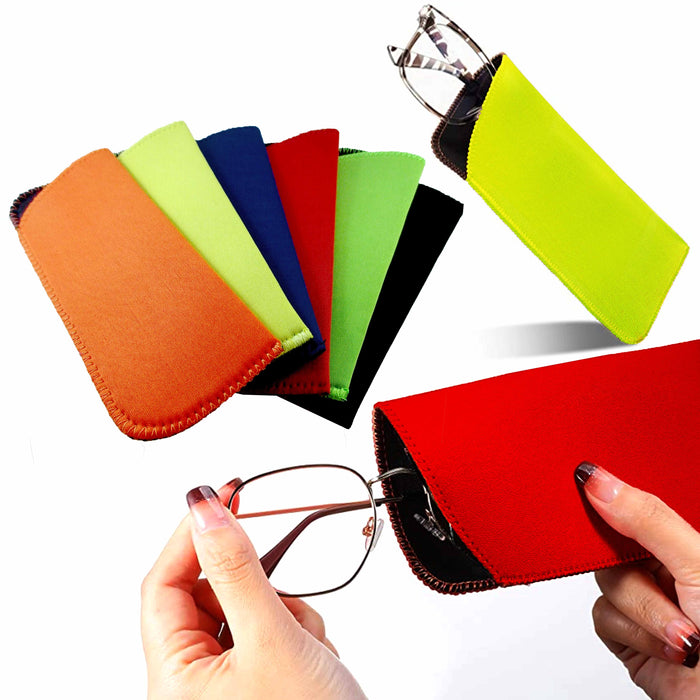 24 Lot Pouches Eyeglass Case Sunglasses Glasses Carrying Eyewear Storage Colors
