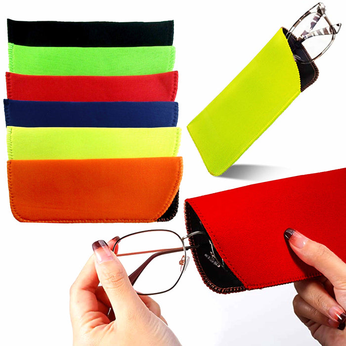 4 Pc Pouches Case Bag Holder Sunglasses Eyeglasses Glasses Soft Neoprene Colors