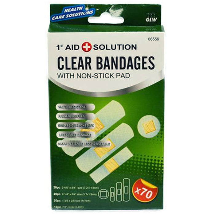 2Pack 140 Clear Bandages Non-Stick Pad Water Resistant Heal Wounds Latex Free