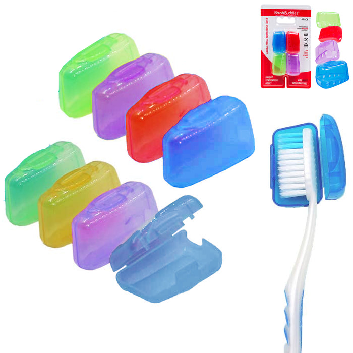 4 Pack Toothbrush Cover Protector Cap Travel Case Portable New