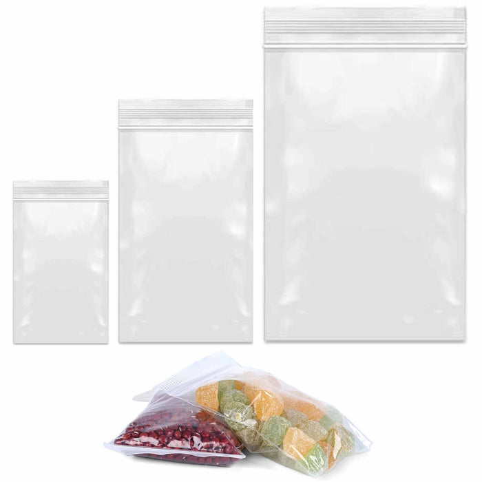 240 Ct Clear Plastic Resealable Poly Bags Lock Seal Zipper 3"x4" 3"x6" 5"x8.5"