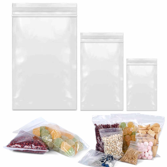 240 Ct Clear Plastic Resealable Poly Bags Lock Seal Zipper 3"x4" 3"x6" 5"x8.5"