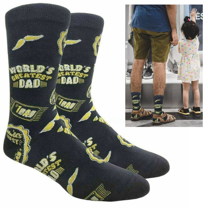 World's Greatest Dad Socks Fathers Day Christmas Birthday Novelty Thanks Gifts