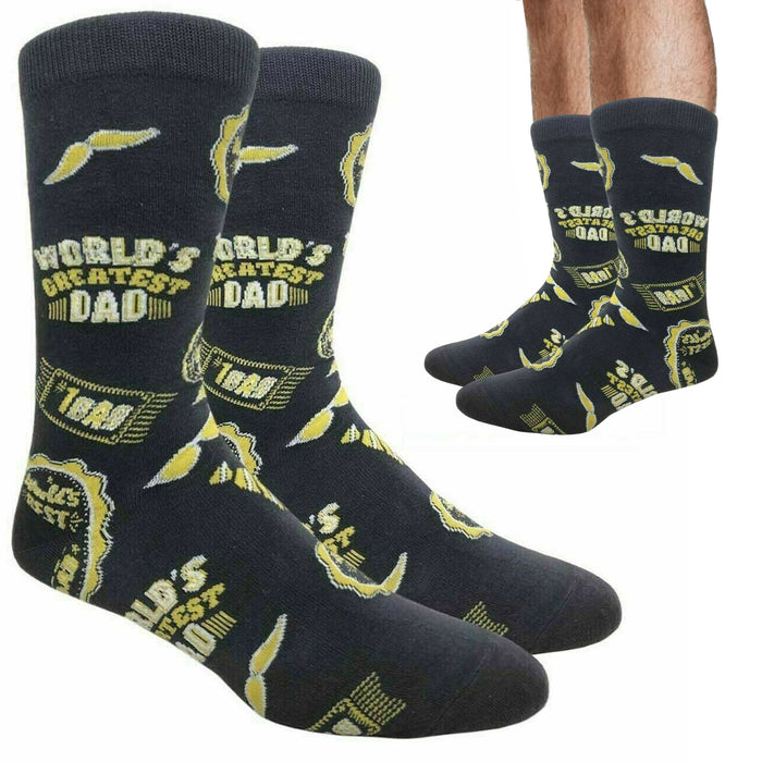 World's Greatest Dad Socks Fathers Day Christmas Birthday Novelty Thanks Gifts