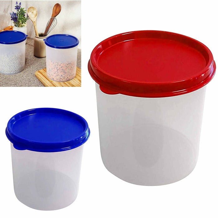 3pc Jumbo Canister Round Food Storage Container 4.7L Plastic Jar Bucket BPA Free