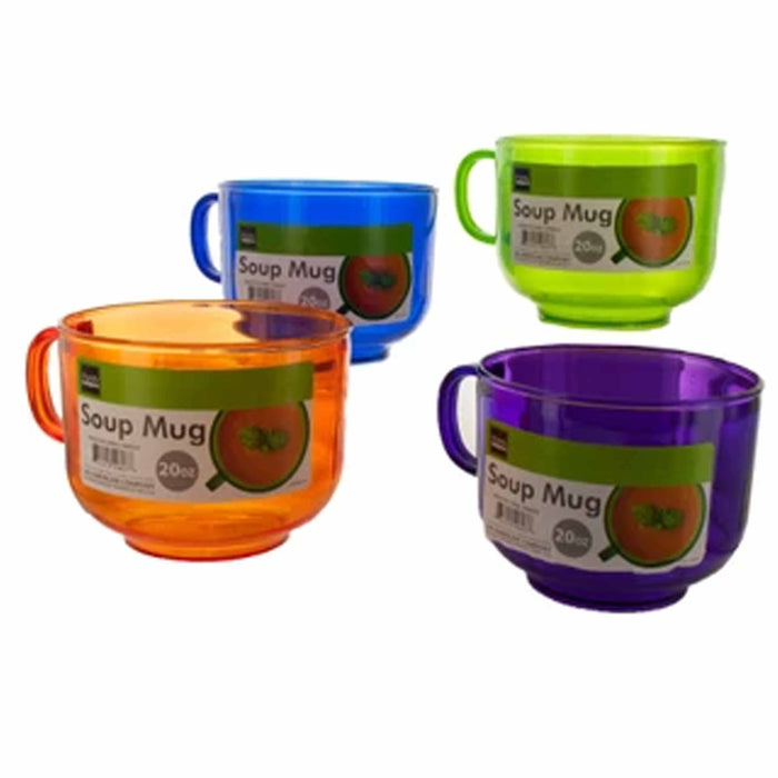 4 Soup Bowl Mug Pasta Ramen Noodles Stackable Cup 20 Oz Food Container BPA Free
