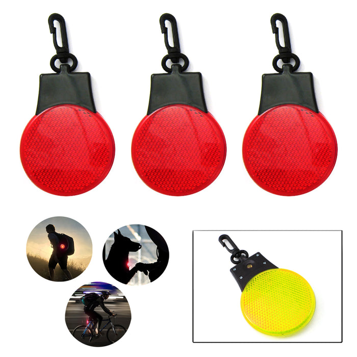 3 Safety Light Keychains Runner Dogs Night Walk 3 Flash Modes Batteries Included