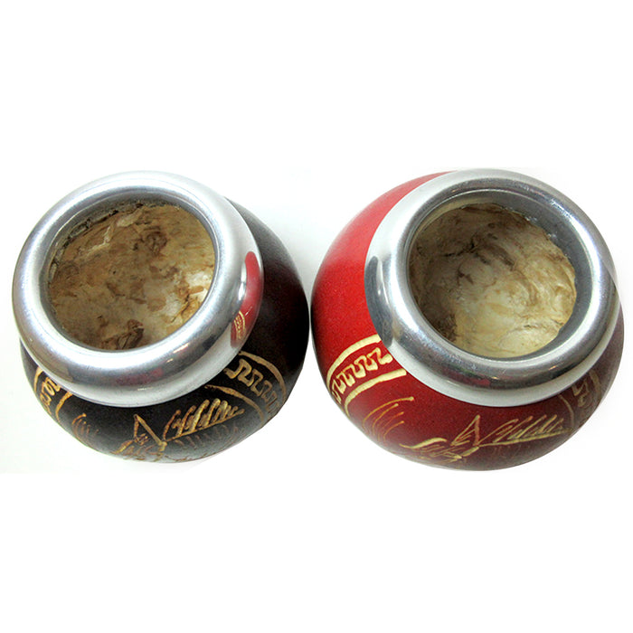 1 ARGENTINA MATE GOURD YERBA TEA WITH STRAW BOMBILLA KIT ARTISAN HANDMADE 3204