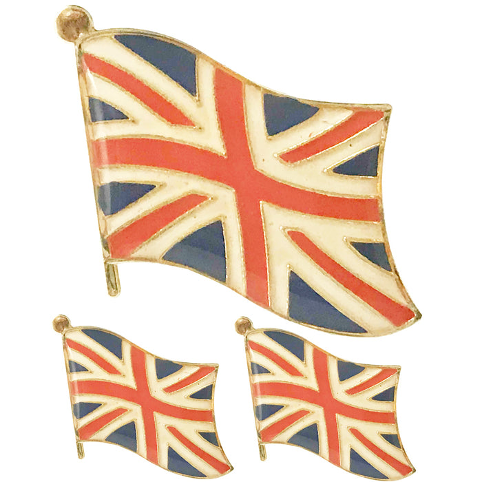 3 Pc UK British Flag Lapel Pin Great Britain England Pinback Hat National Badge