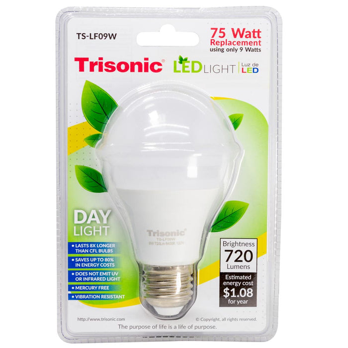 8 x LED Light Bulb Daylight 6400K Brightness 720 Lumens 9W Equivalent to 75W