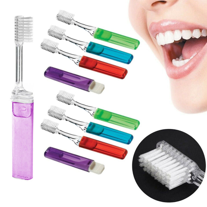 8 Pc Portable Toothbrush Holiday Compact Travel Brush Soft Bristles Oral Care