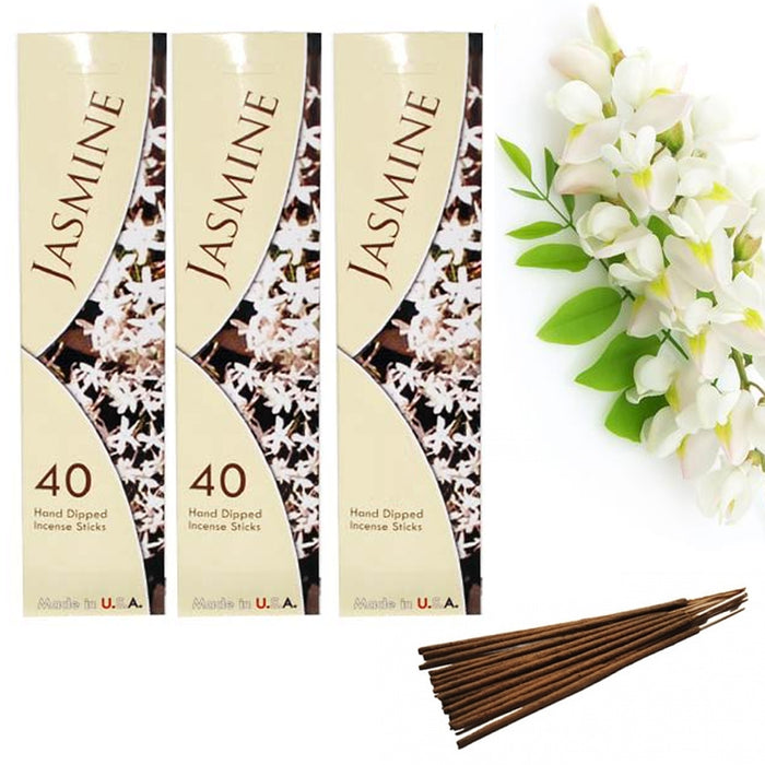 120 Pack Jasmine Incense Sticks Hand Dipped Fragrance Scent Burning Perfume Bulk