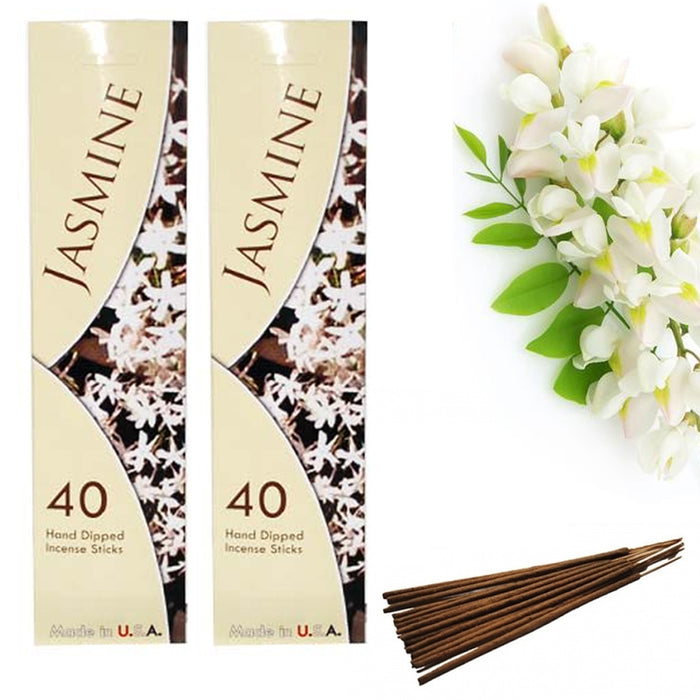80 Bulk Jasmine Incense Sticks Hand Dipped Fragrance Scent Burning Perfume Home