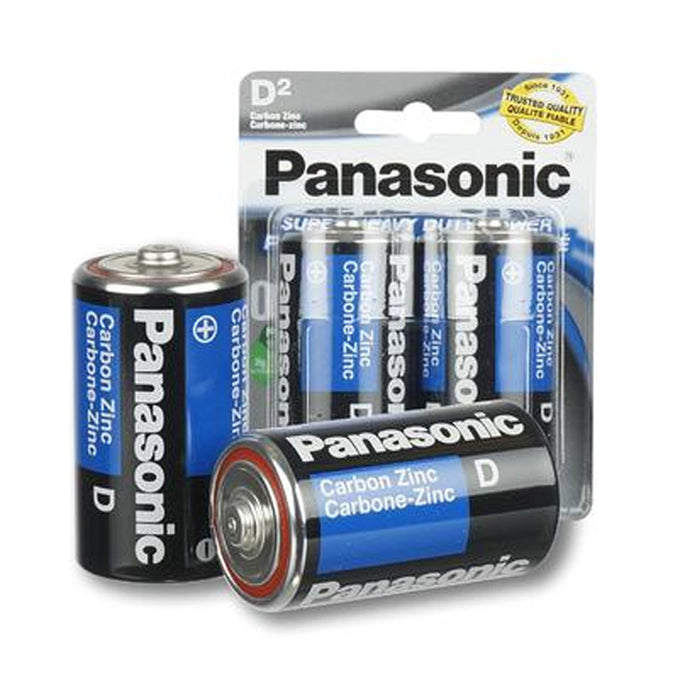 8 X Panasonic D Batteries Super Heavy Duty Carbon Zinc Battery 1.5V