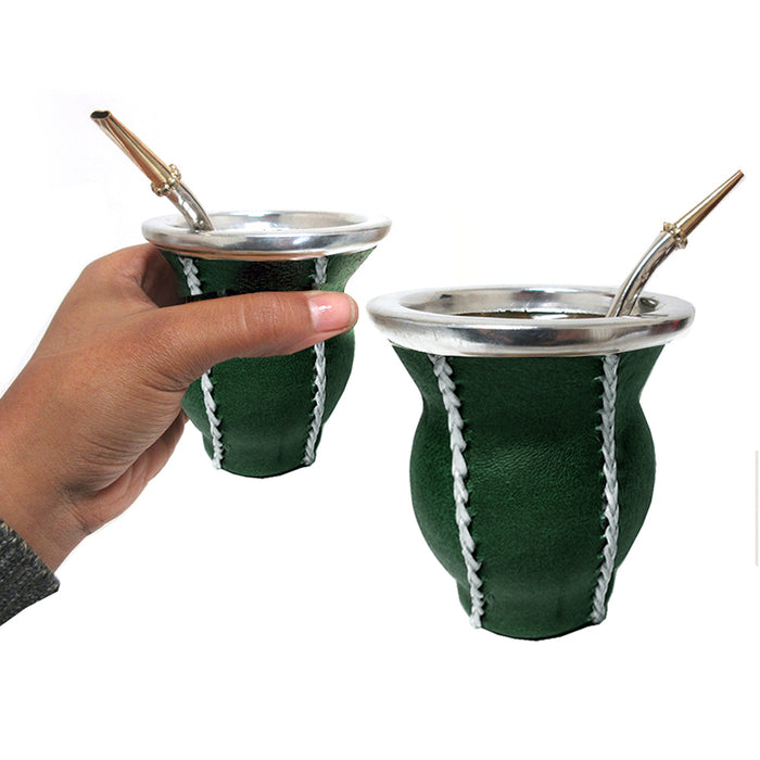 Argentina Mate Gourd Tea Glass Cup Thick Bombilla Straw Diet Drink Kit Set 9322