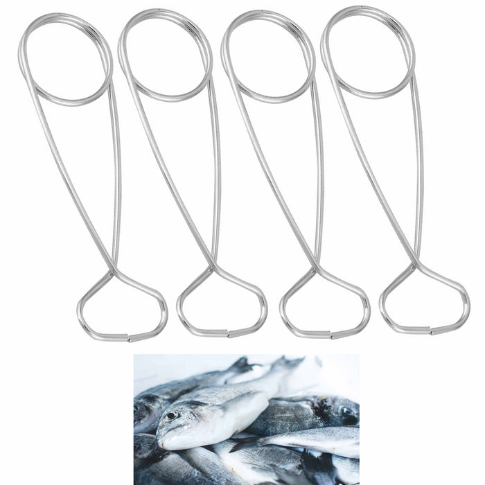 4 Pc Stainless Steel Fish Mouth Jaw Spreader Opener Camping Hanging Pot Hook 8"