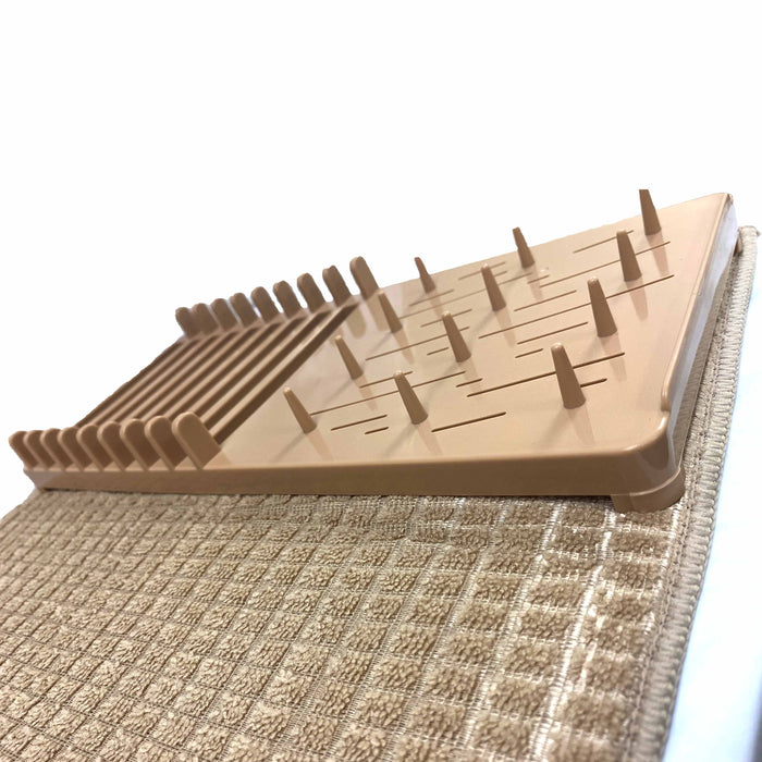 2 Sets Dish Rack Drying Microfiber Mat Glass Super Absorbent Drainer Pad Kitchen