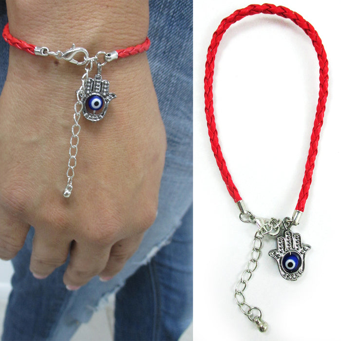 Women Hamsa Hand Evil Eye Rope Bracelet Good Luck Charm Kabbalah Red String Gift