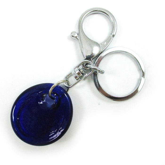 3 Pack Blue Evil Eye Keychain Glass Ring Turkish Fatima Good Luck Charm Amulet