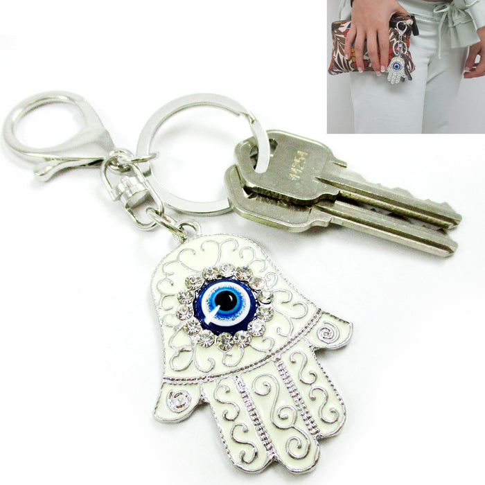 2 Hamsa Hand Charm Evil Eye Key Chain Good Lucky Nazar Kabbalah Protection Gift