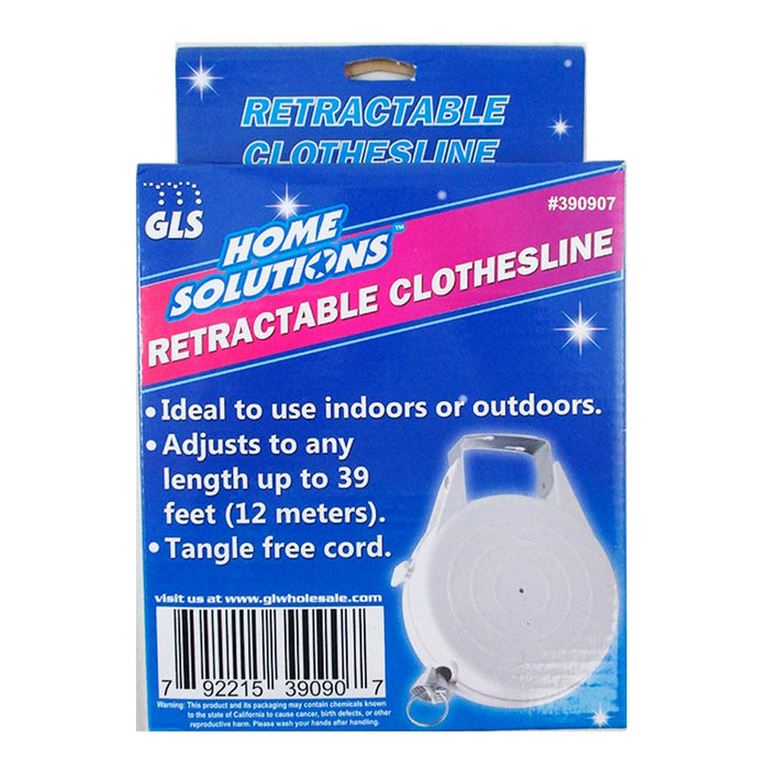 1 Clothesline Indoor Outdoor 39 Ft Retractable Laundry Washing Clothes Line New