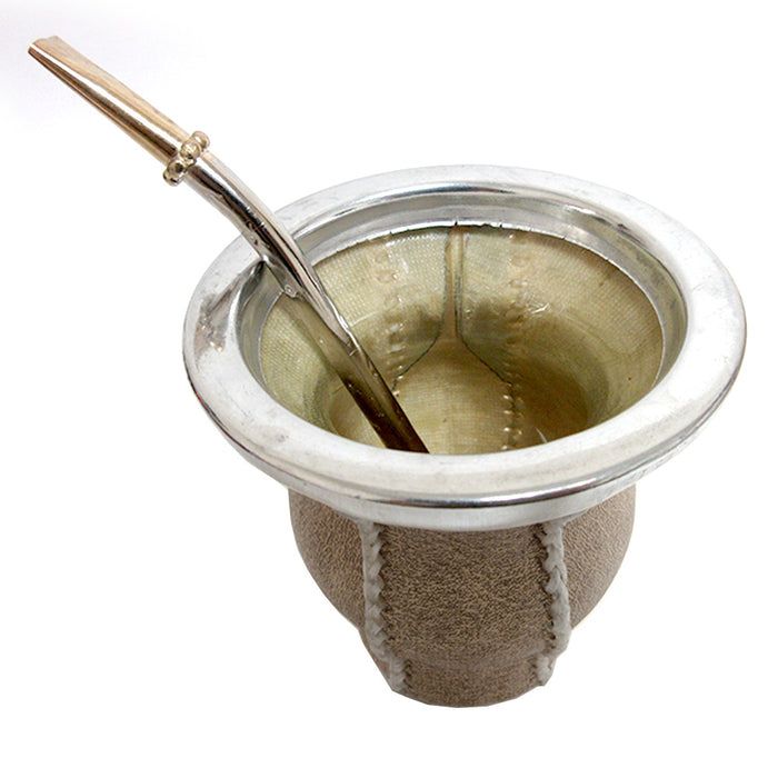 Argentina Mate Gourd Tea Glass Cup Thick Bombilla Straw Diet Drink Kit Set 9346