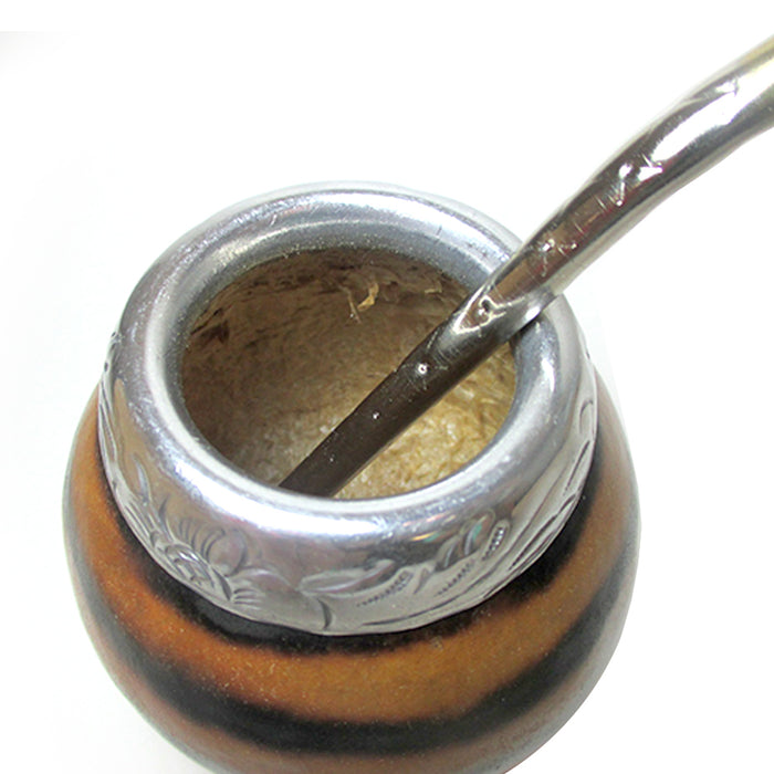 Argentina Yerba Mate Gourd Set Includes Bombilla Straw Tea Original Handmade