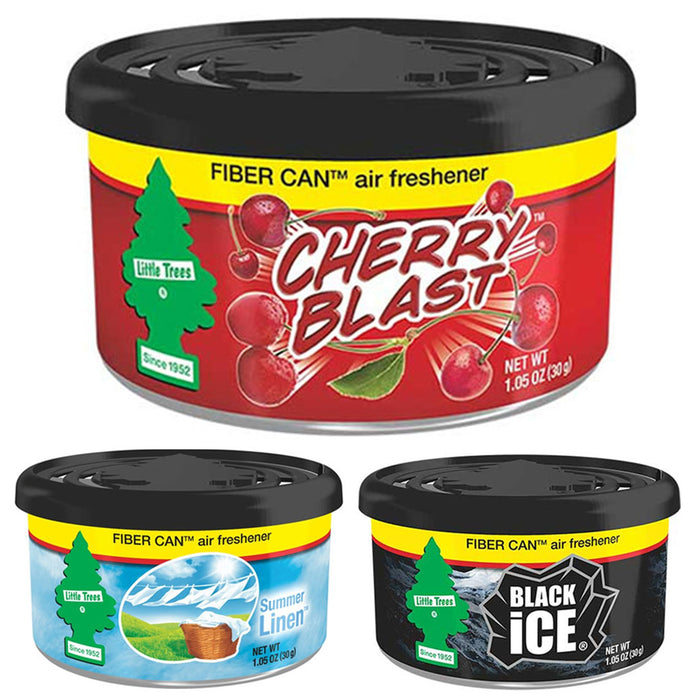 3 Pack Little Trees Fiber Can Air Freshener Black Ice Cherry Scent Home Office