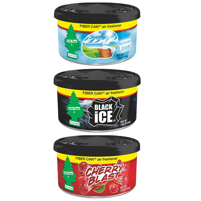 3 Pack Little Trees Fiber Can Air Freshener Black Ice Cherry Scent Home Office