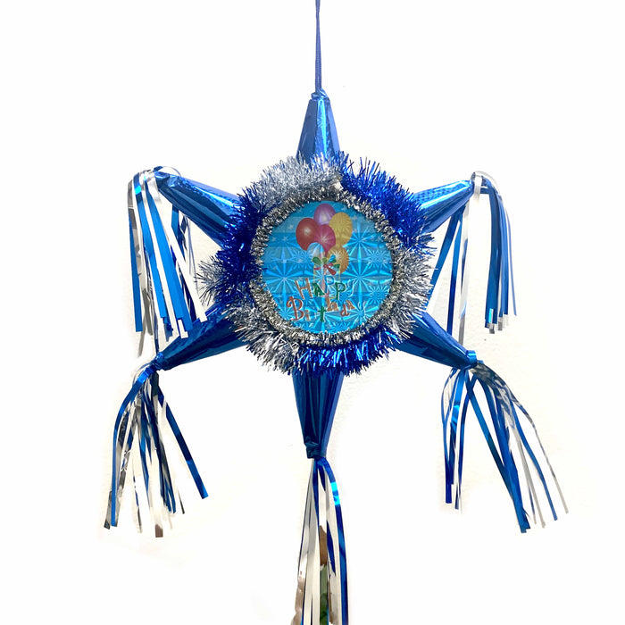 1 Pc Happy Birthday Pinata 6 Point Childrens Traditional Party Novelty Game 10"