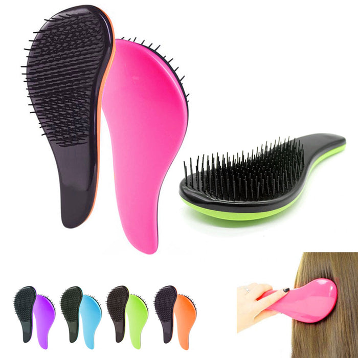 2 Pc Hair Brush Styling Detangle Wet Dry Brushing Comb Bristles Detangling Salon
