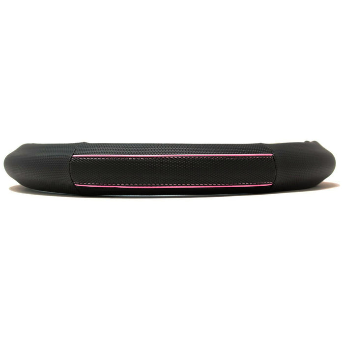 Universal Fit Car Steering Wheel Cover Grip Auto High Quality 15" Black Pink