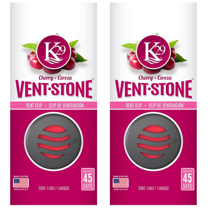 2 Cherry Scent Long Lasting Aroma Vent Stone Clip Air Freshener Odor Eliminator