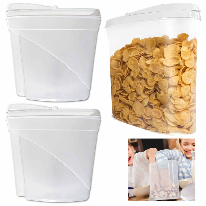2 Pc Dry Food Storage Cereal Dispenser Pasta Rice Container BPA Free 4.8 Liters