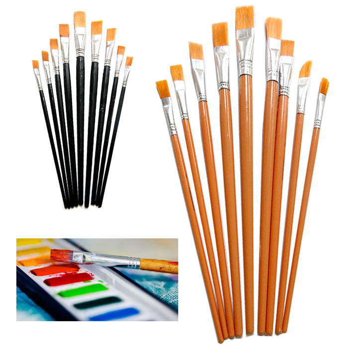 18 Pc Art Paint Brushes Set Nylon Brush Oil Watercolor Artist Painting Painter