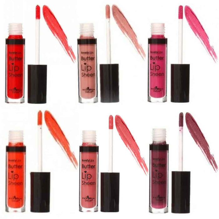 6 Pc Lip Gloss Shine Shea Butter Sheen Balm Vitamin E Beauty Cosmetic Lipstick