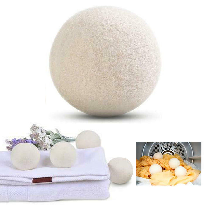 4 Pc Wool Dryer Balls Fabric Softener Laundry Natural Hypoallergenic Reusable