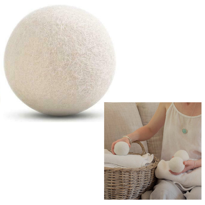 4 Pc Wool Dryer Balls Fabric Softener Laundry Natural Hypoallergenic Reusable