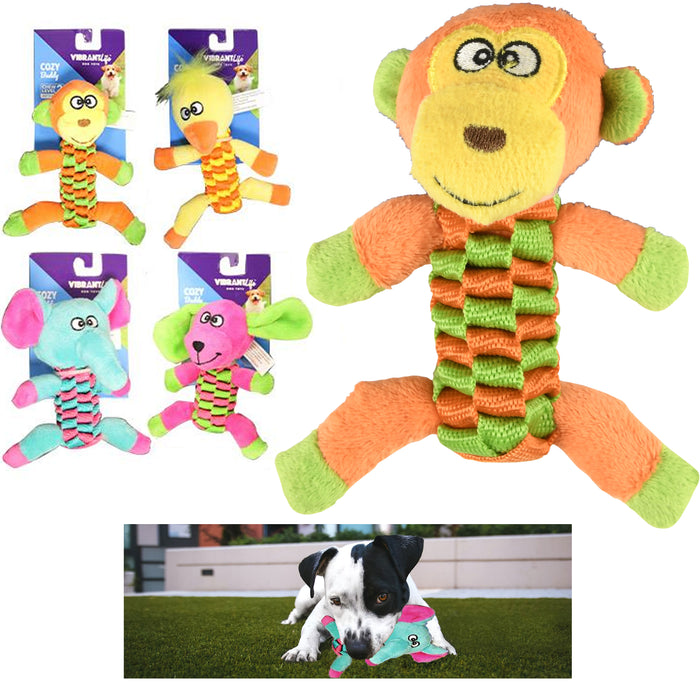 1 Pc Dog Chew Toy Squeaky Plush Puppy Pet Stuffed Animal Teething Rope Fun Play