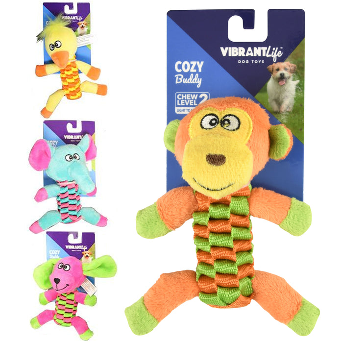 1 Pc Dog Chew Toy Squeaky Plush Puppy Pet Stuffed Animal Teething Rope Fun Play