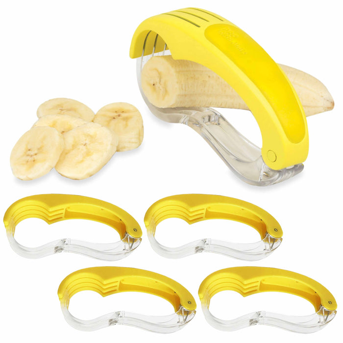 4 Pc Banana Slicers Knife Fruit Salad Cutter Chopper Kitchen Gadget Bar Tools