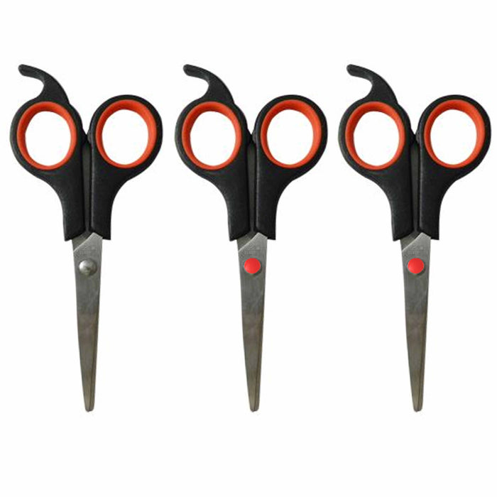 3 Scissors Set 5.5" Multipurpose Cutting Shears Office School Craft Comfort Grip