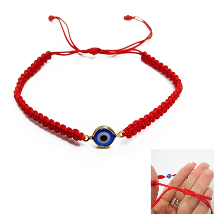 2 Evil Eye Blue Hamsa Nazar Red Macrame Hand Of God Kabbalah Bracelet Lucky Gift