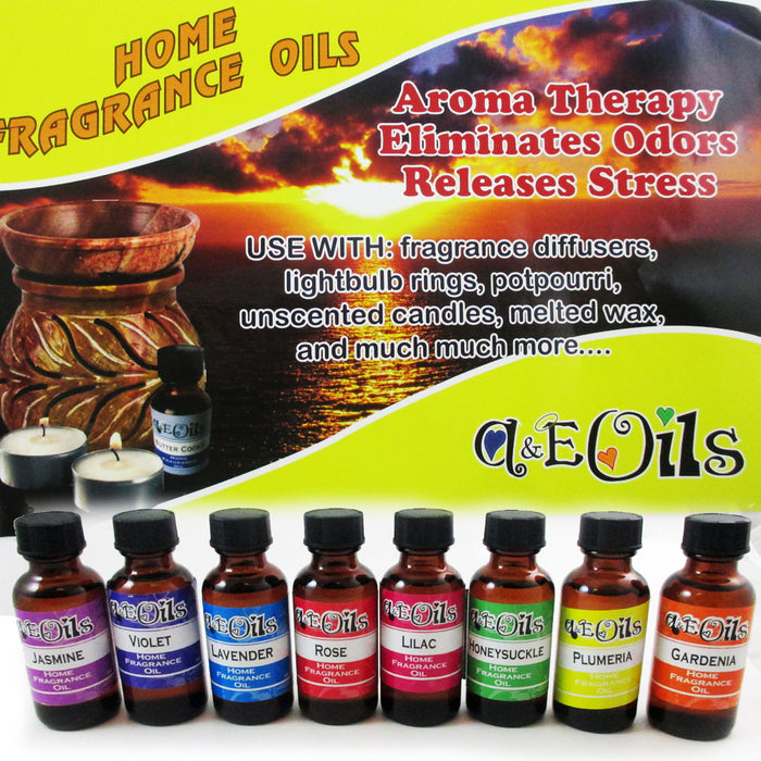 8PC Essential Oils Aromatherapy Therapeutic Natural Fragrances Diffuser Burner
