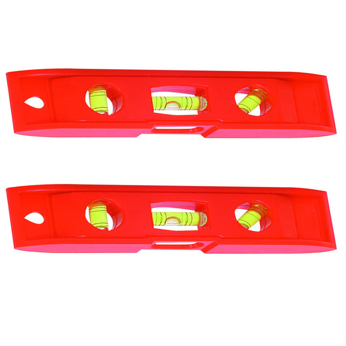 2 Pc Torpedo Level Magnetic 3 Vials Vertical Horizontal Electrician Carpenter