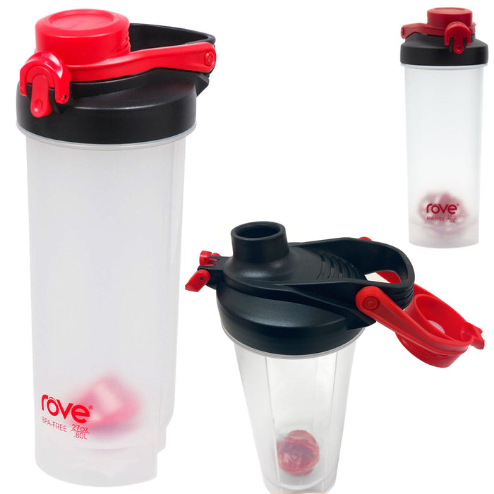 2 Shaker Bottles Protein Shake Mixer Blender Cup Leak Proof Fitness Sports 28 Oz